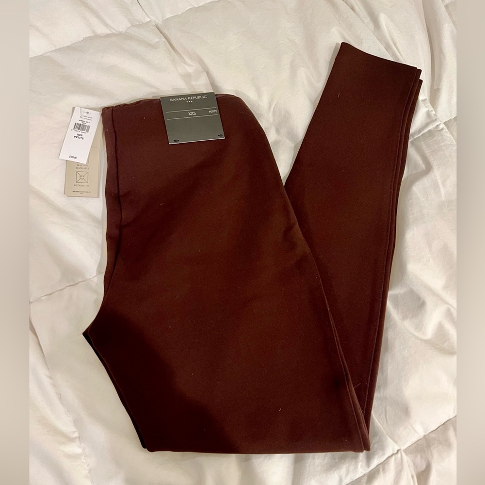 Banana republic Sloan XXS petite high rise skinny dark brown leggings. NWT